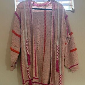 Pink and Orange Knit Cardigan